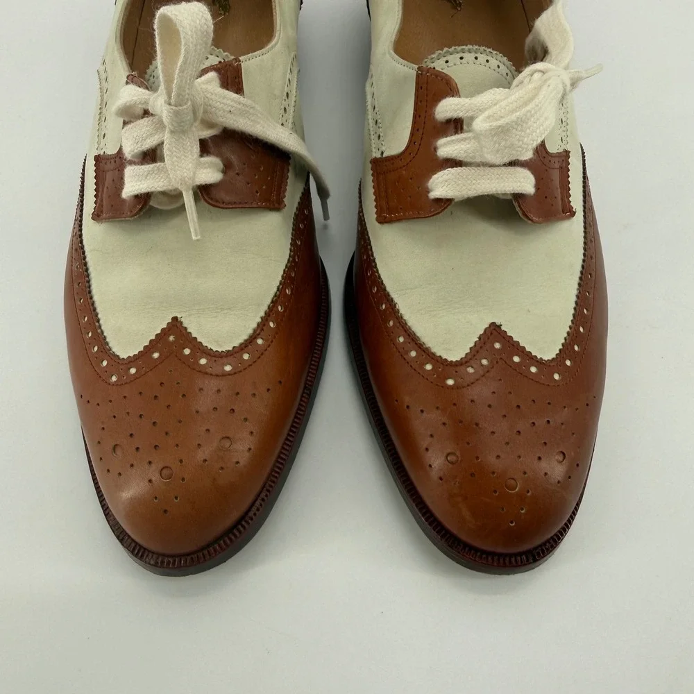 Vintage Polo Ralph Lauren Wingtip Oxfords Womens Size 7.5 AA Made In Italy